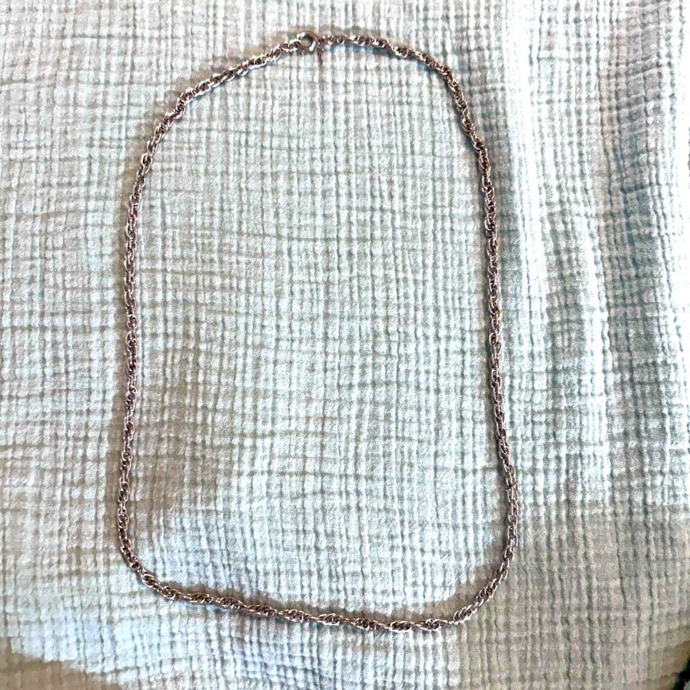 Vintage Crown  Trifari 1950’s Double Linked Silver Chain